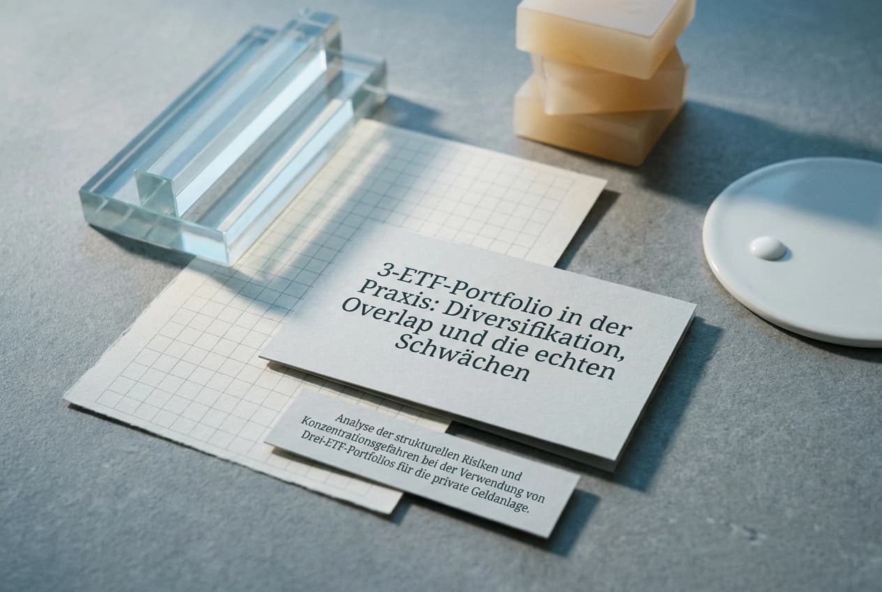 Professional header image for industry analysis: 3-ETF-Portfolio in der Praxis: Diversifikation, Overlap u...